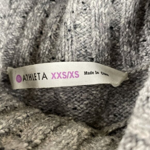 Athleta Donegal Passage Cowl Neck Sweater Poncho Women's XS Wool Blend Pocket - Picture 6 of 8